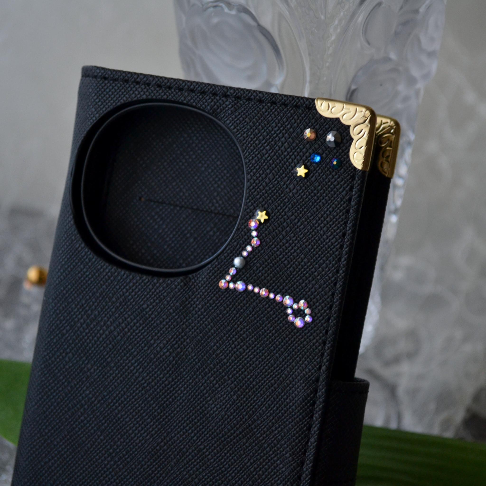 左利き用！手帳型スマホケース『Golden Dog with Metallic Crystal』犬と宝石 全機種対応 | 7枚目