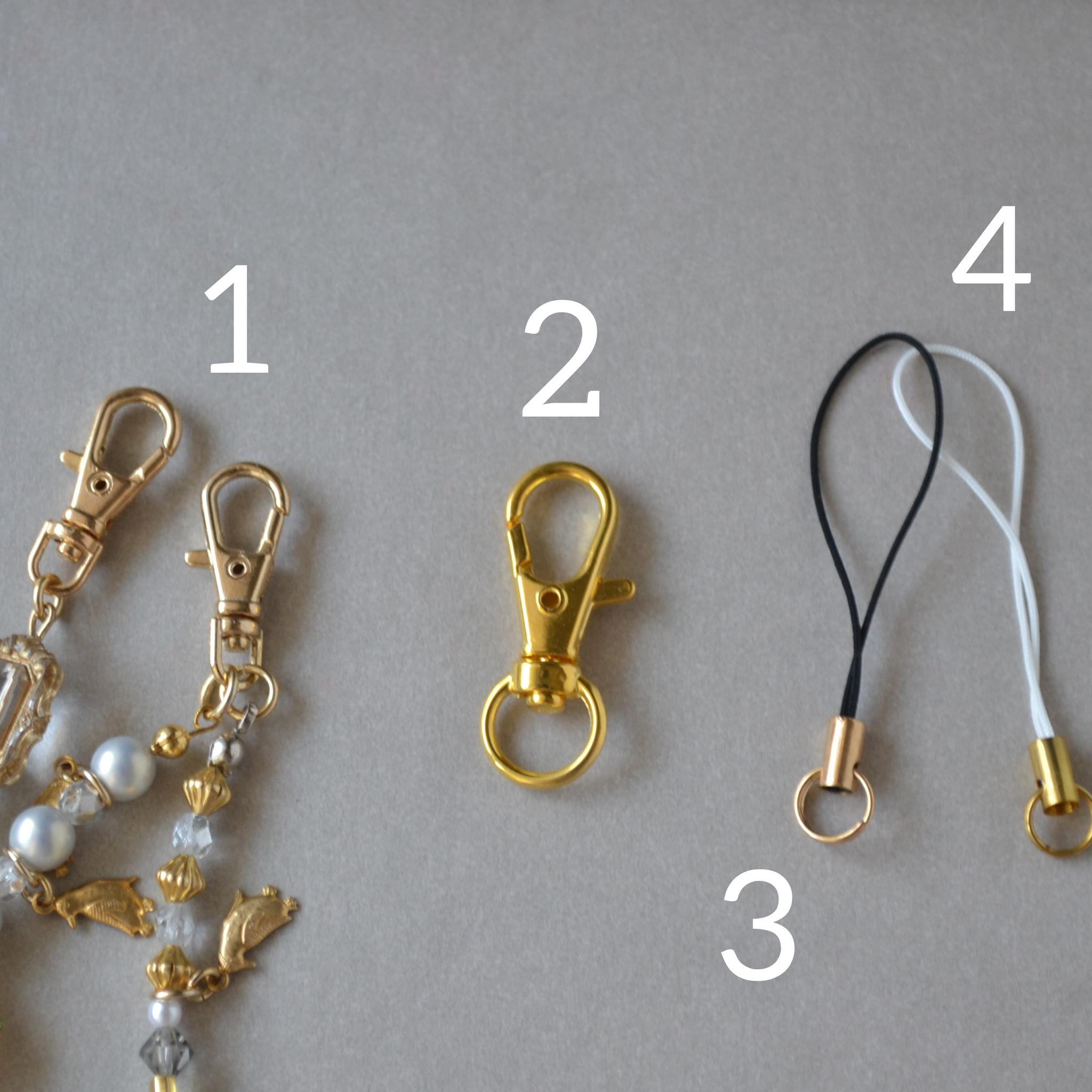 ぷっくりハートやパールのミニハンドストラップ∷スマホストラップ　大人かわいい　水色×グレー | 9枚目