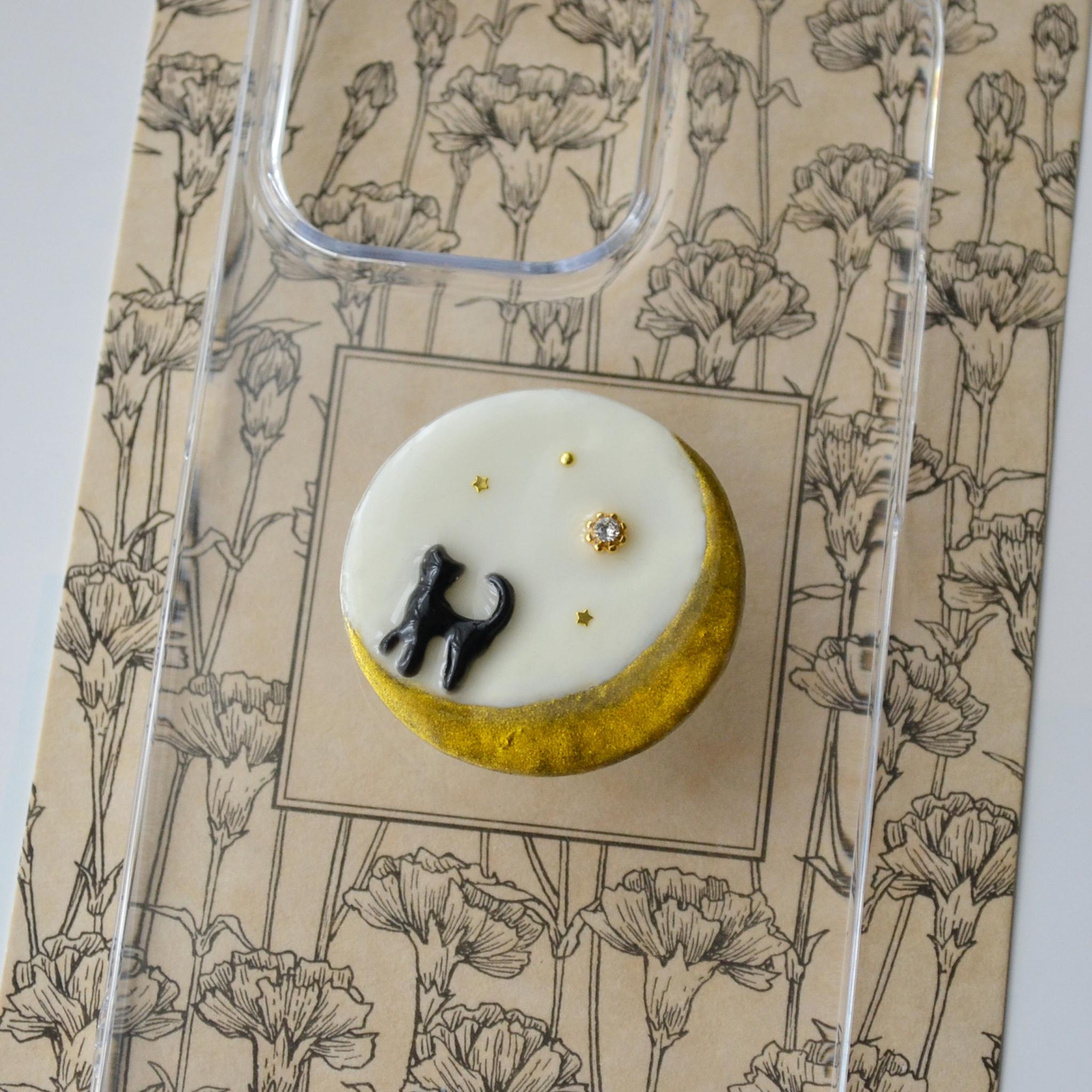 専用ページ『あの星と僕』猫と月の透明なスマホグリップ　全機種のスマホケースに使えます。 | 10枚目