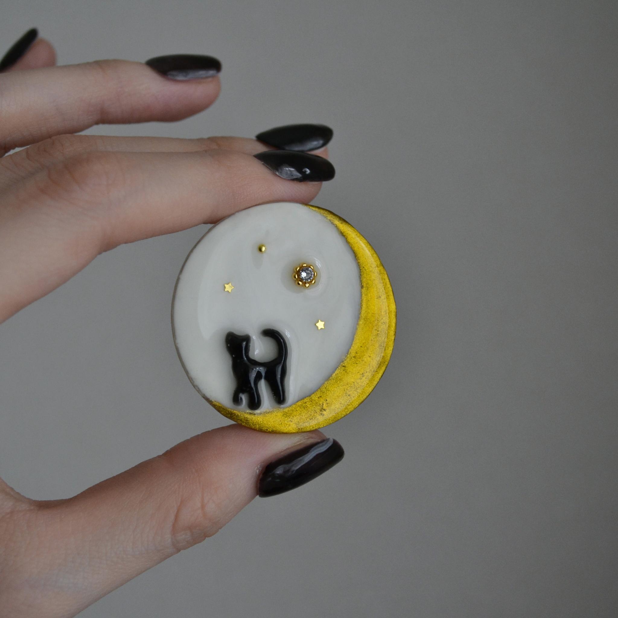 専用ページ『あの星と僕』猫と月の透明なスマホグリップ　全機種のスマホケースに使えます。 | 11枚目