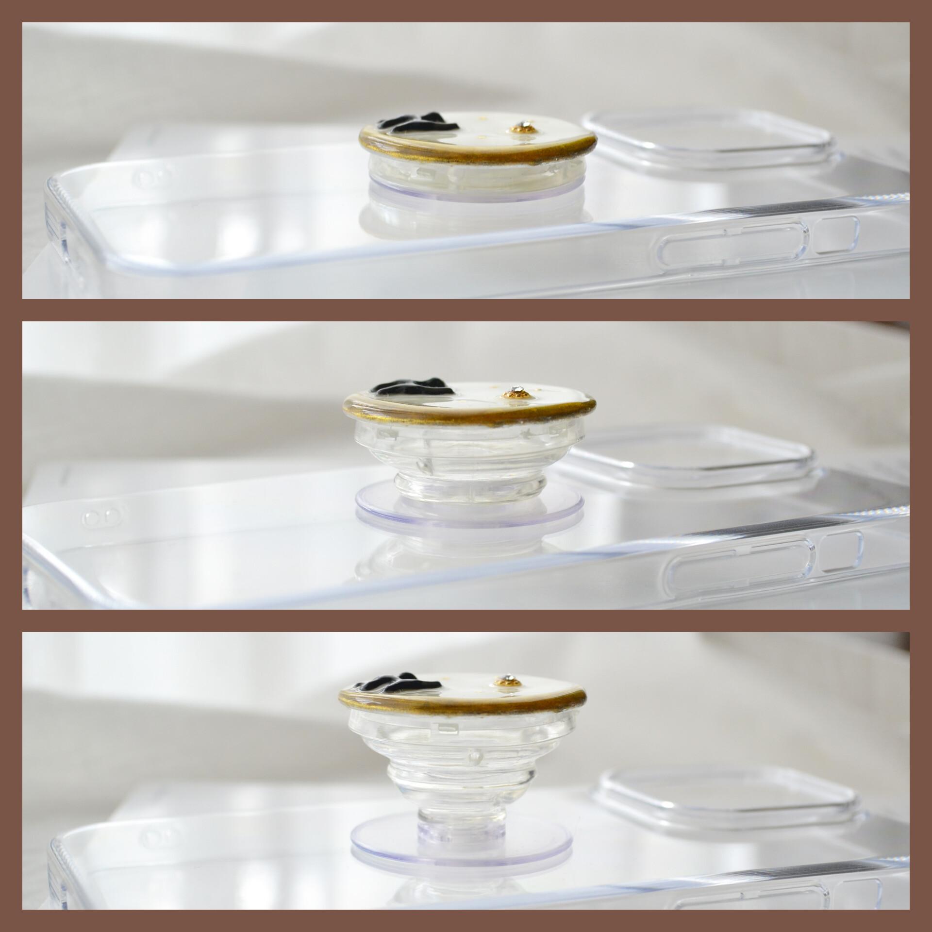 専用ページ『あの星と僕』猫と月の透明なスマホグリップ　全機種のスマホケースに使えます。 | 5枚目