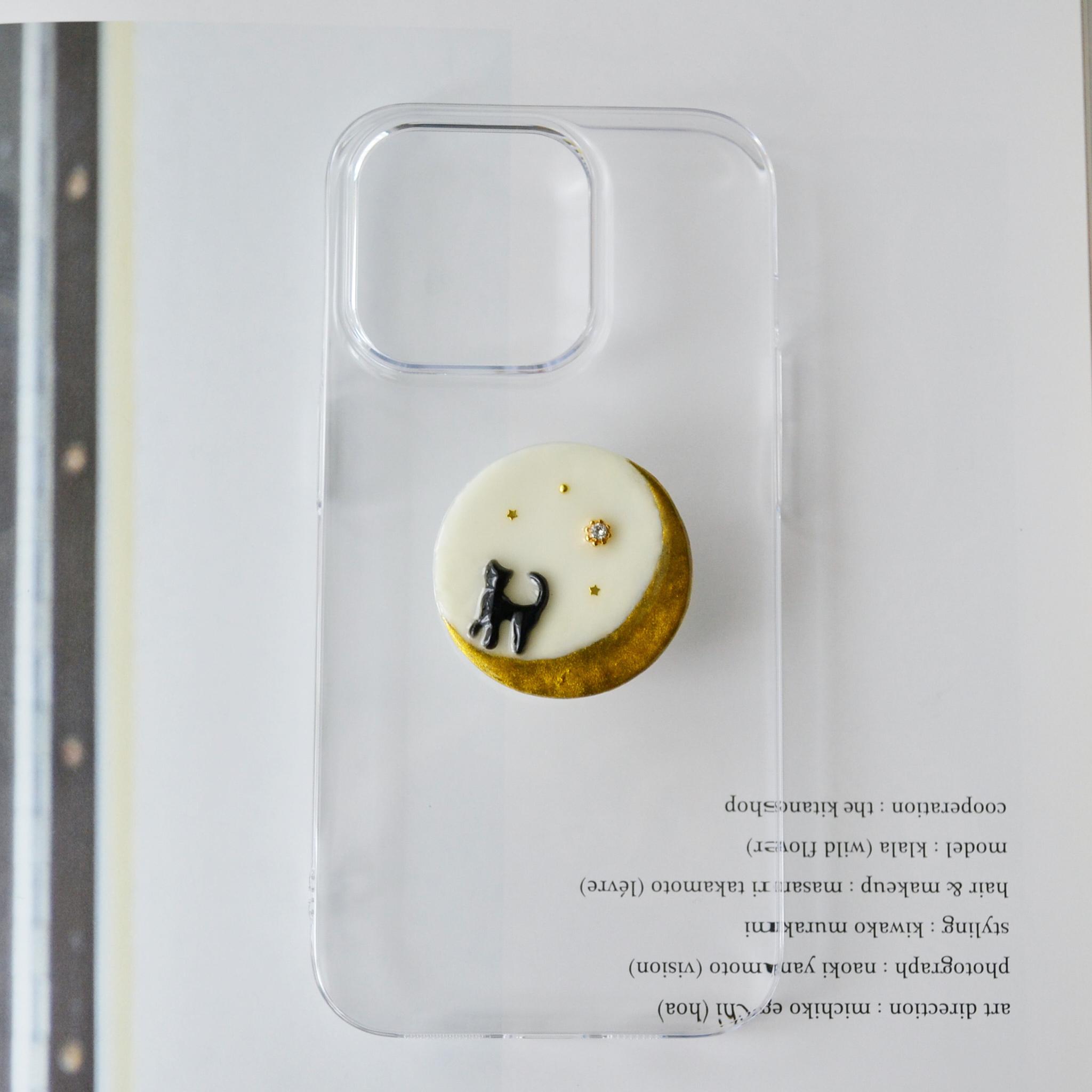 専用ページ『あの星と僕』猫と月の透明なスマホグリップ　全機種のスマホケースに使えます。 | 6枚目