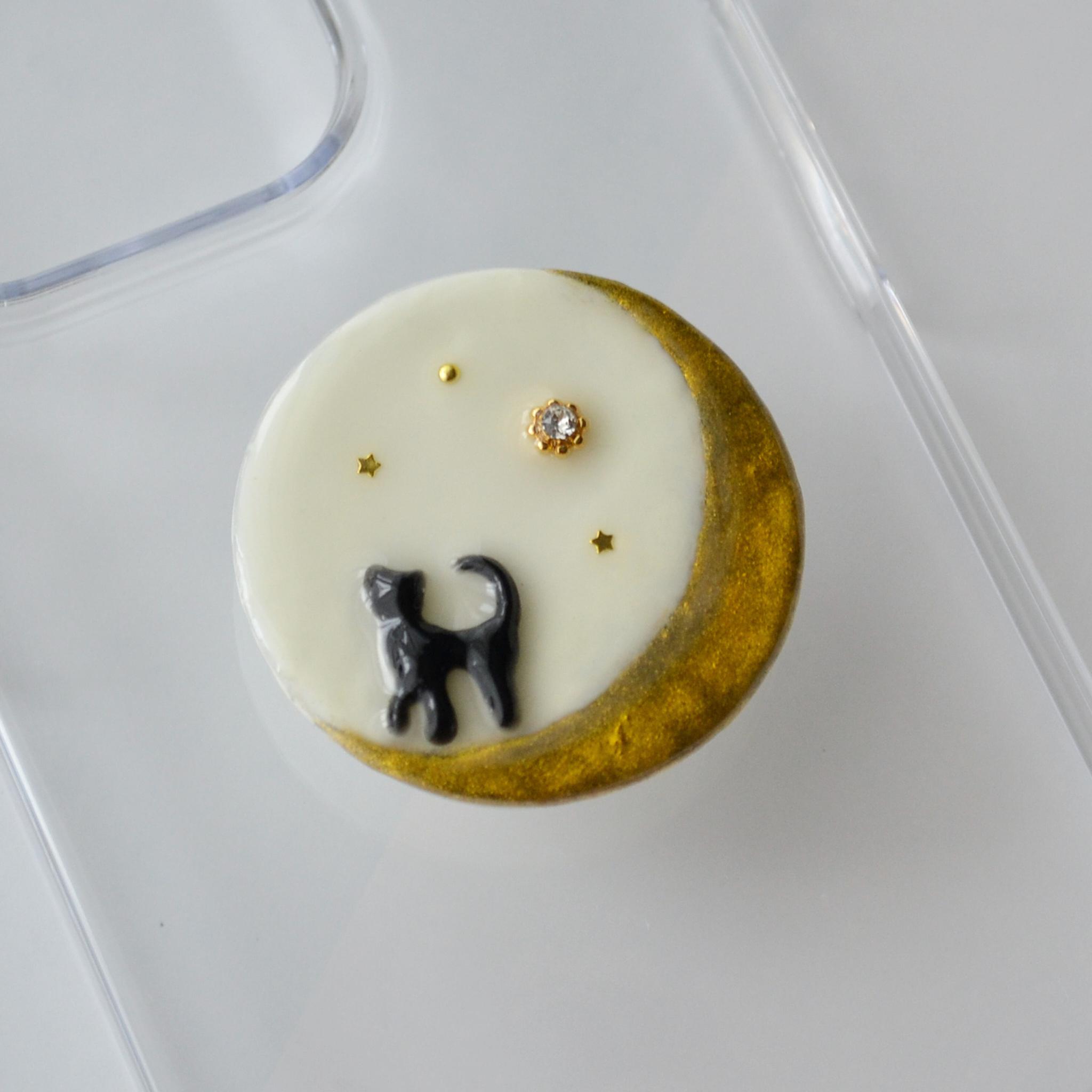 専用ページ『あの星と僕』猫と月の透明なスマホグリップ　全機種のスマホケースに使えます。 | 8枚目