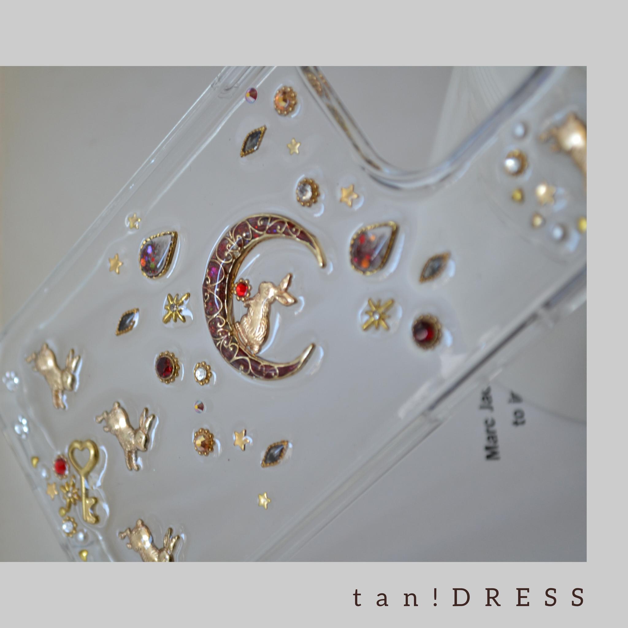 ルビーレッドなスマホケース『うさぎと月のメリーゴーランド』使いやすい！ソフト×ハード素材のクリアケース 全機種製作可能 | 5枚目