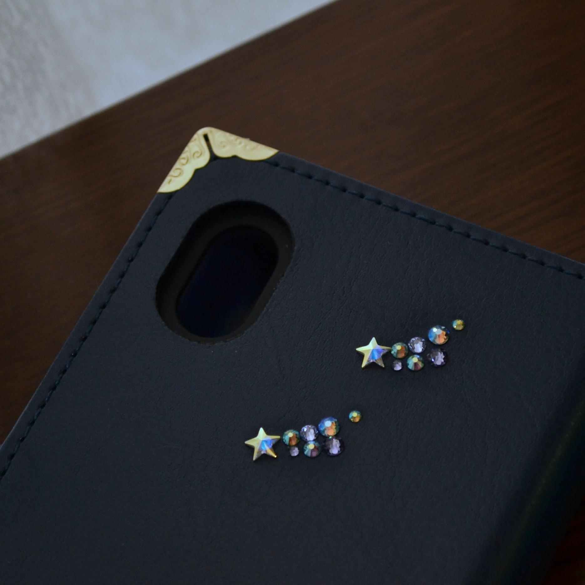 手帳型スマホケース『オーロラの月と星屑のスマホ手帳』オリーブグリーン　本革使用 全機種対応◎ | 11枚目