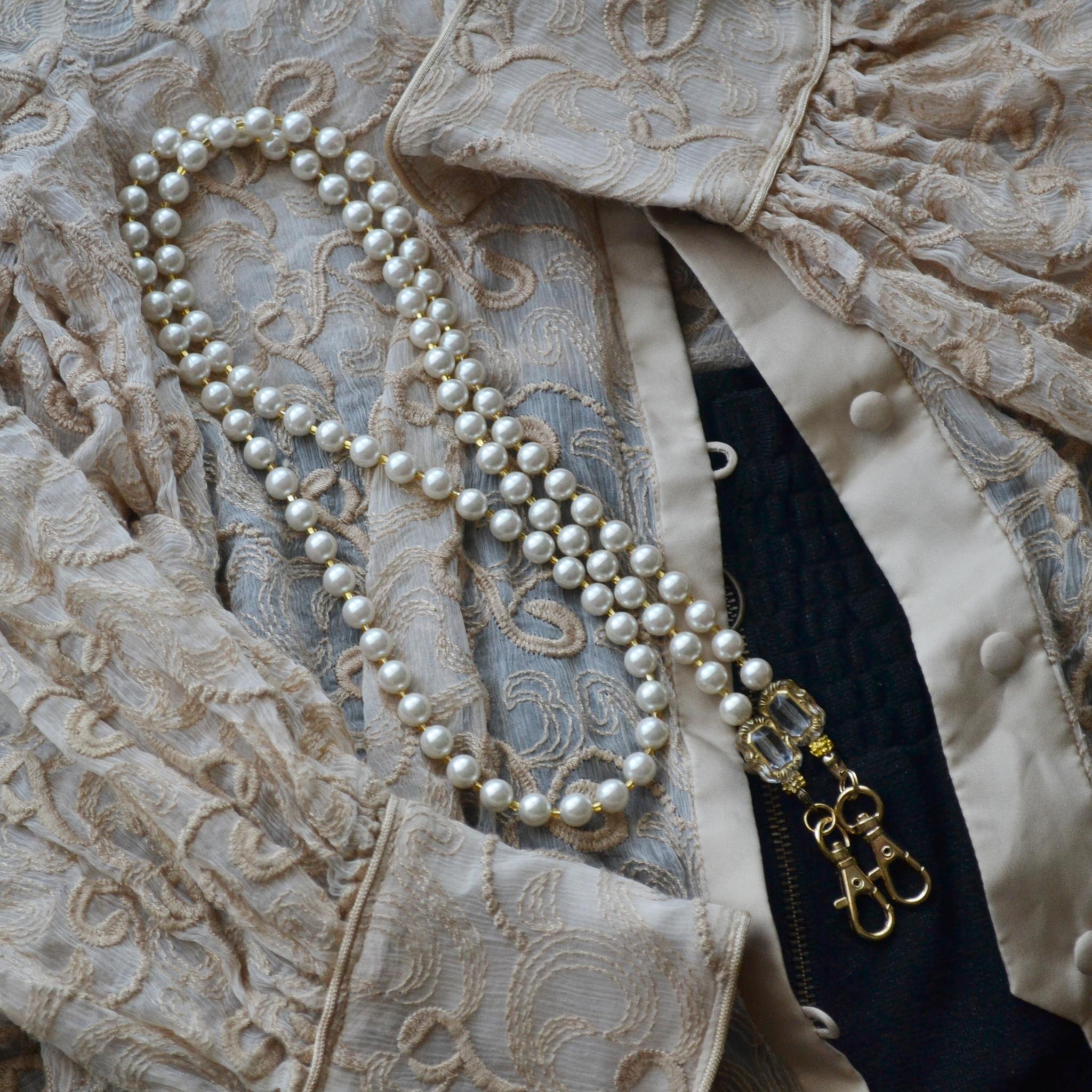 ハートとパールストラップの肩掛け（ショルダー）ジュエリー感覚で身につけて！切れにくいワイヤー使用で耐久性UP◎ | 6枚目