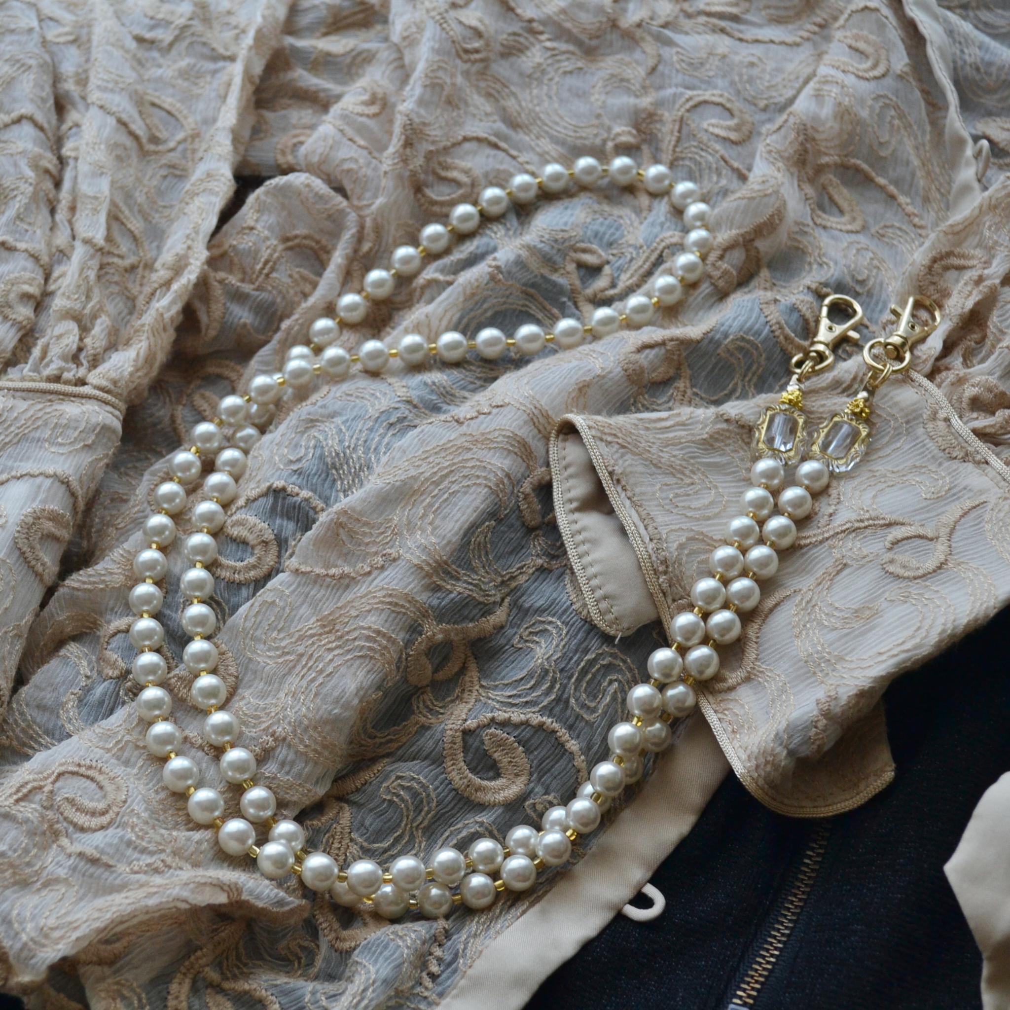 ハートとパールストラップの肩掛け（ショルダー）ジュエリー感覚で身につけて！切れにくいワイヤー使用で耐久性UP◎ | 8枚目