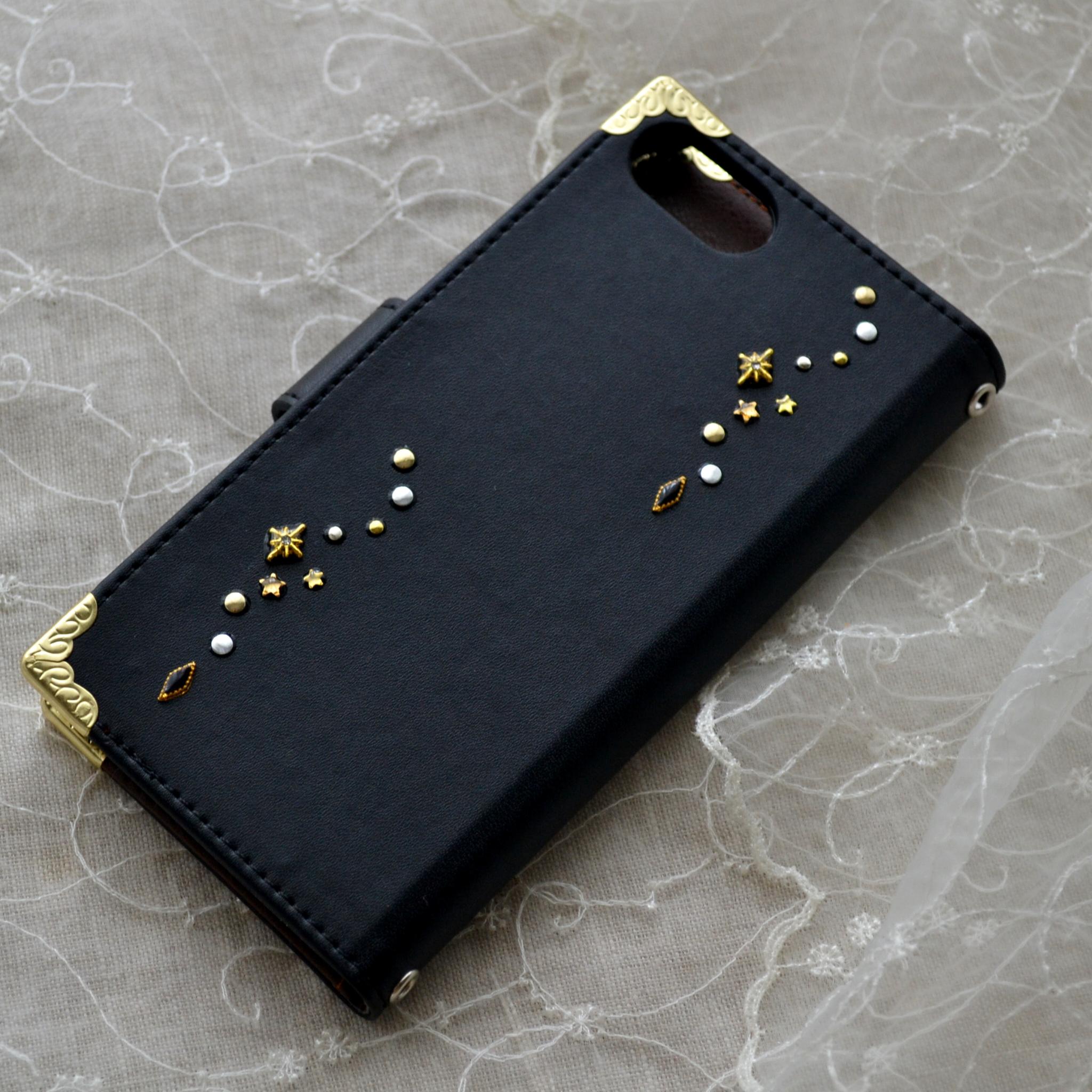 傷が目立ちにくい！手帳型スマホケース『蝶と青い月』スタンド機能付 全機種注文可能 | 12枚目