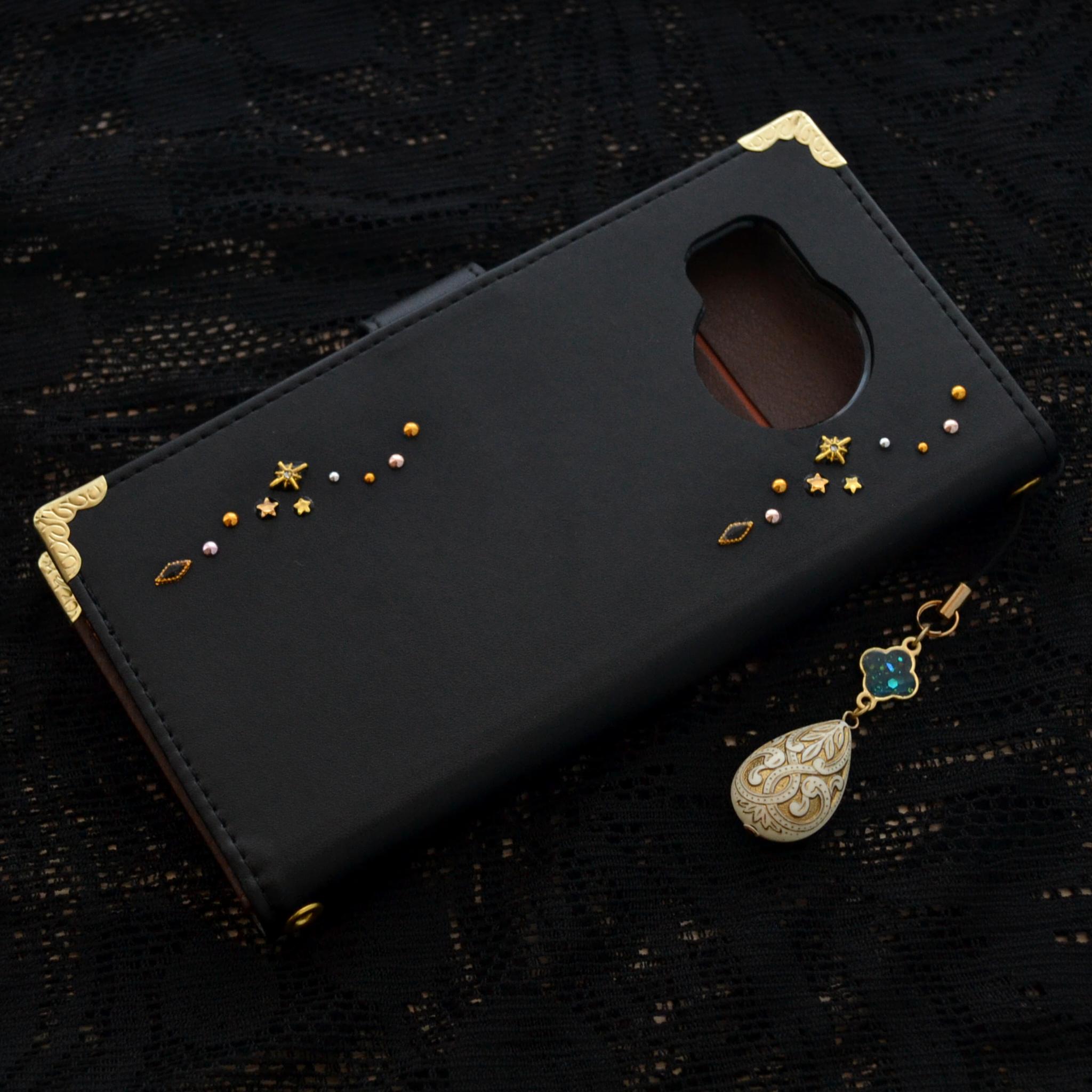 傷が目立ちにくい！手帳型スマホケース『蝶と青い月』スタンド機能付 全機種注文可能 | 6枚目