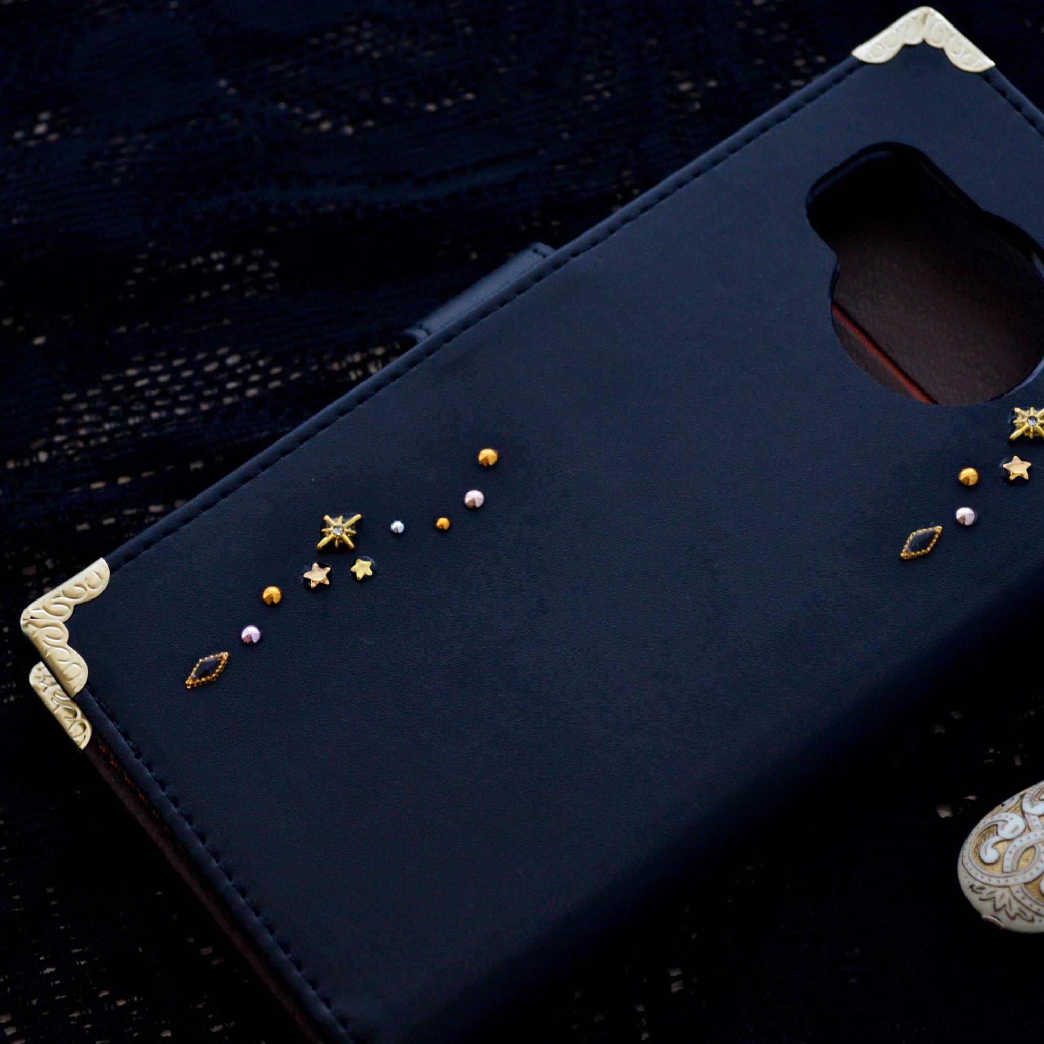 傷が目立ちにくい！手帳型スマホケース『蝶と青い月』スタンド機能付 全機種注文可能 | 7枚目