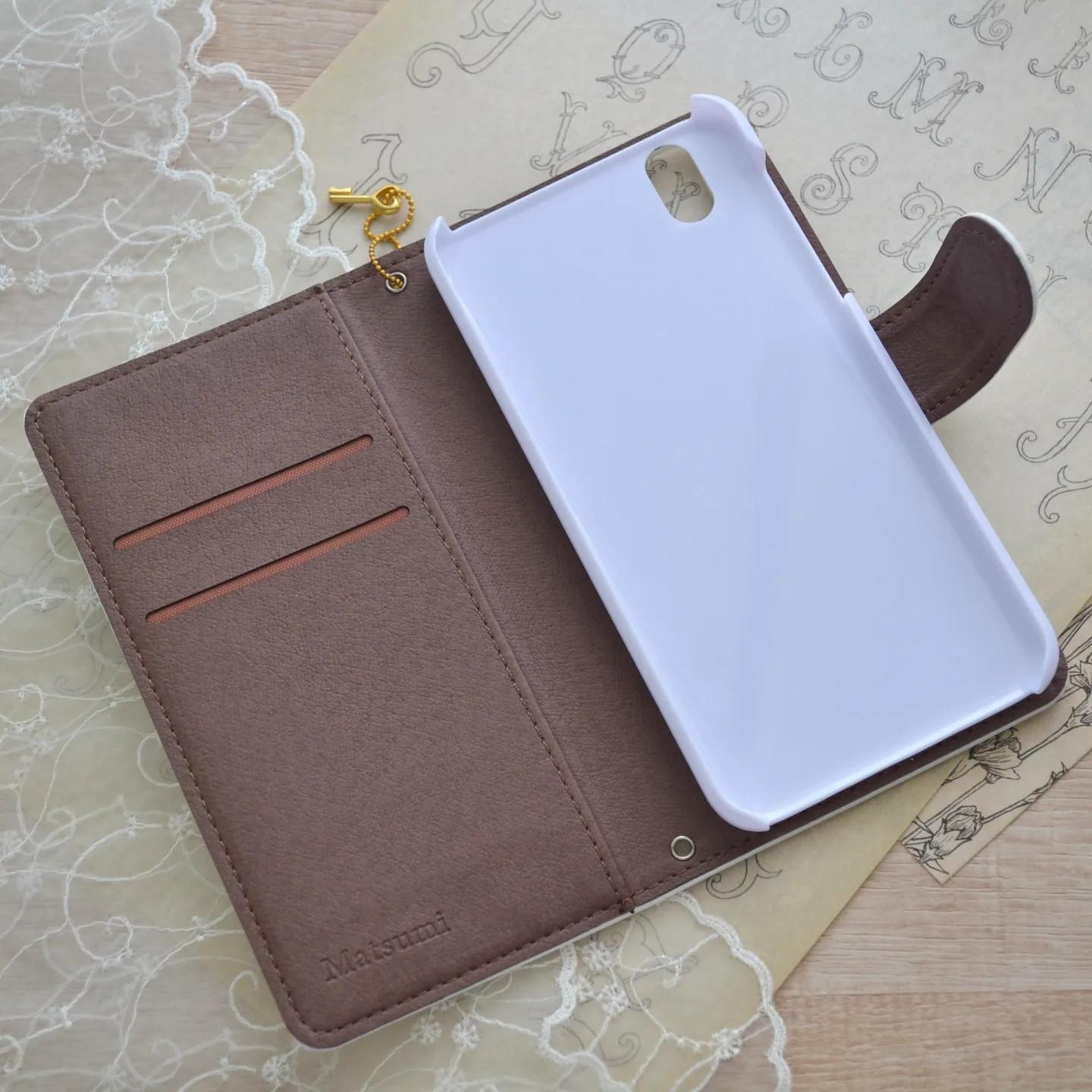 ぷっくり月としずく☆手帳型スマホケース『犬と月のいる星空』全機種対応♡特集掲載、creema限定作品 | 5枚目