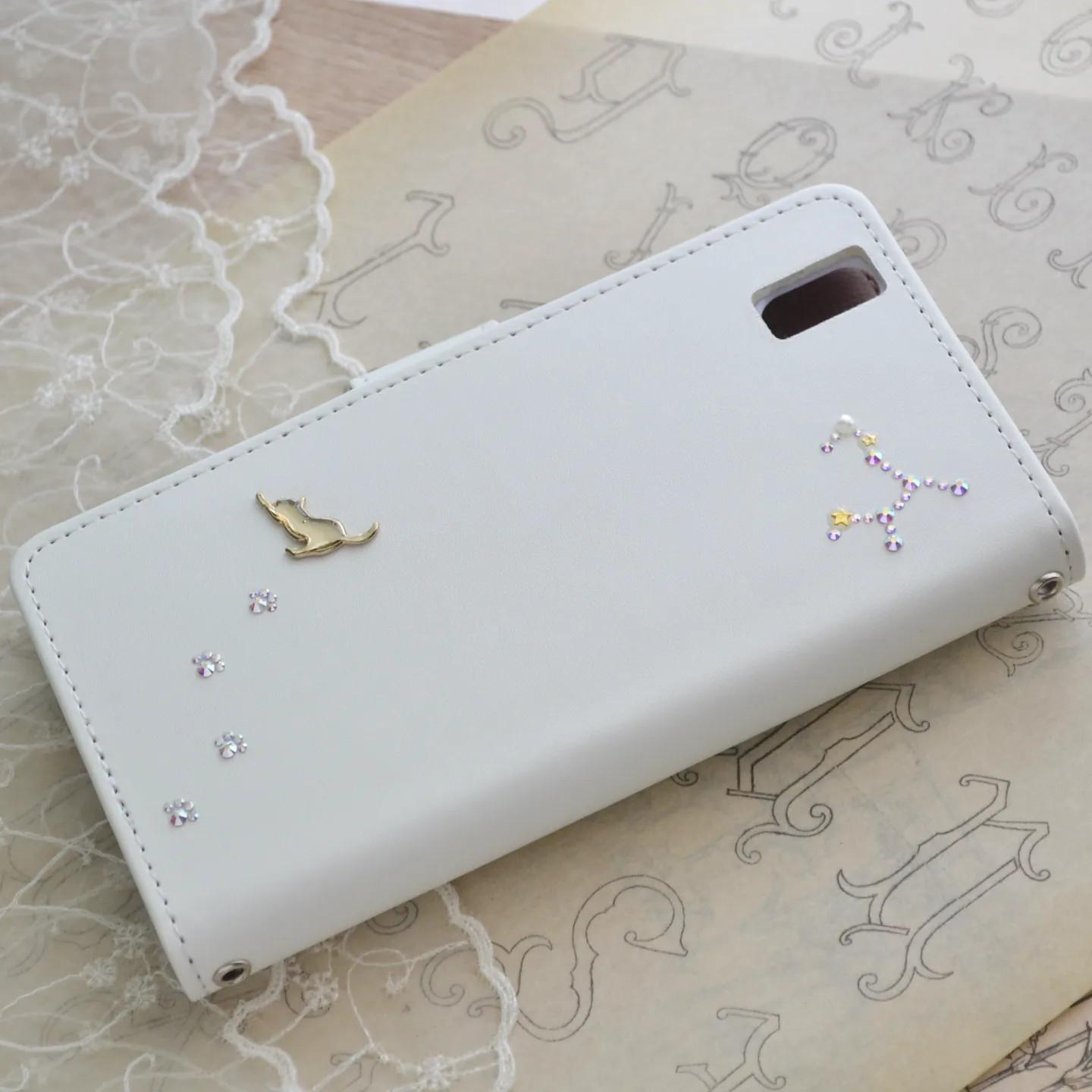 ぷっくり月としずく☆手帳型スマホケース『犬と月のいる星空』全機種対応♡特集掲載、creema限定作品 | 7枚目